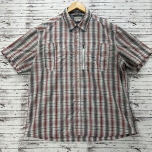 L.L. Bean Men's XL Regular Plaid Travel Shirt Polyester Nylon Lightweight FLAW